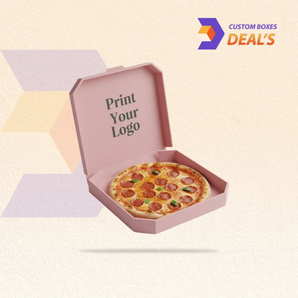 Custom pink pizza box for restaurants, pizza shops, and food delivery