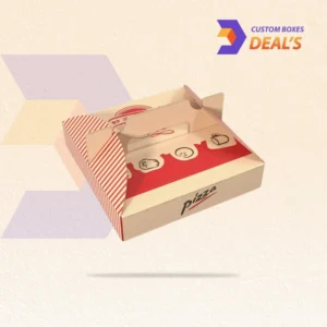 Pizza box with handle for convenient carrying and takeaway