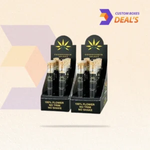 Branded hemp display boxes for product presentation.