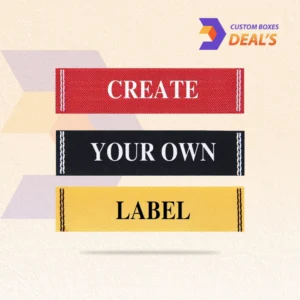 Branded clothes labels with custom text and artwork for fashion products