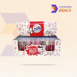 Branded lollipop display boxes for product presentation.