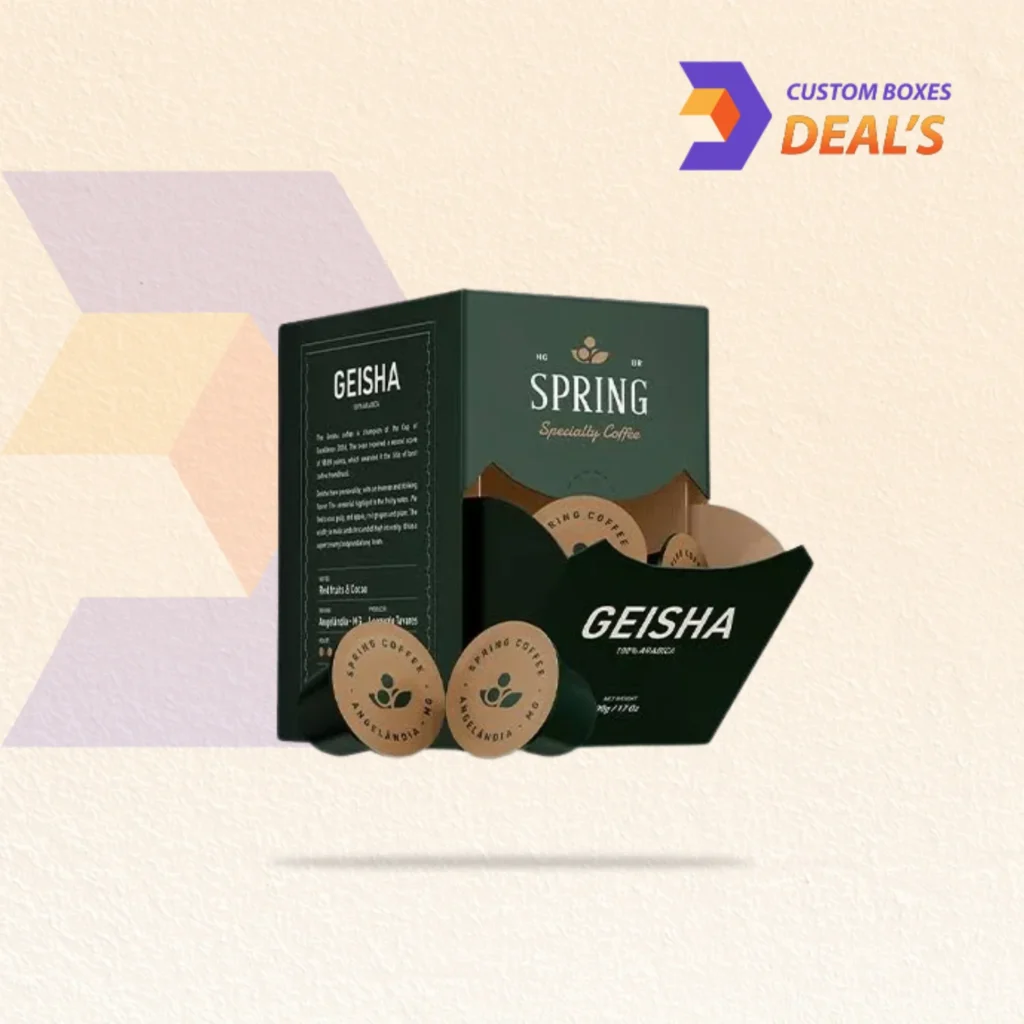 Branded perforated boxes for product presentation.