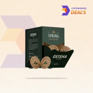 Branded perforated boxes for product presentation.