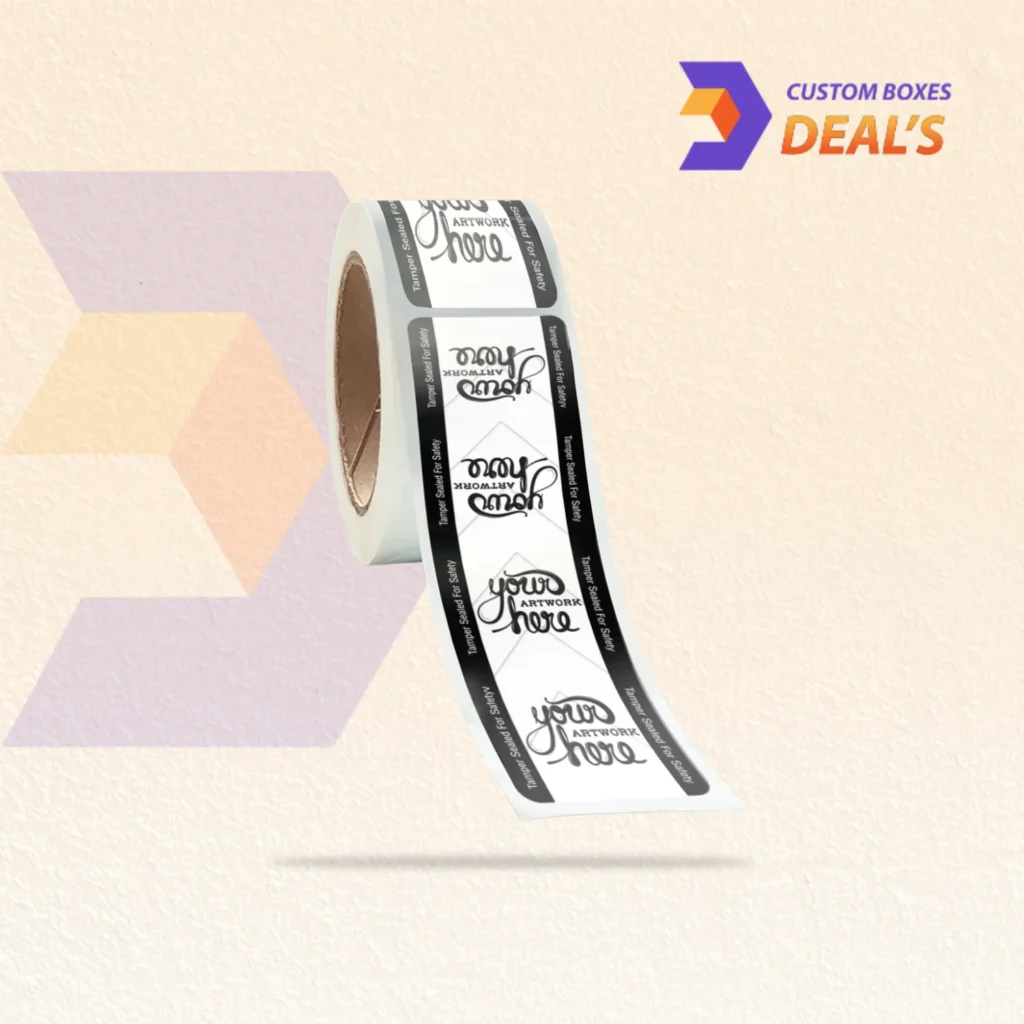 Branded rectangle security labels for takeaway boxes and food containers