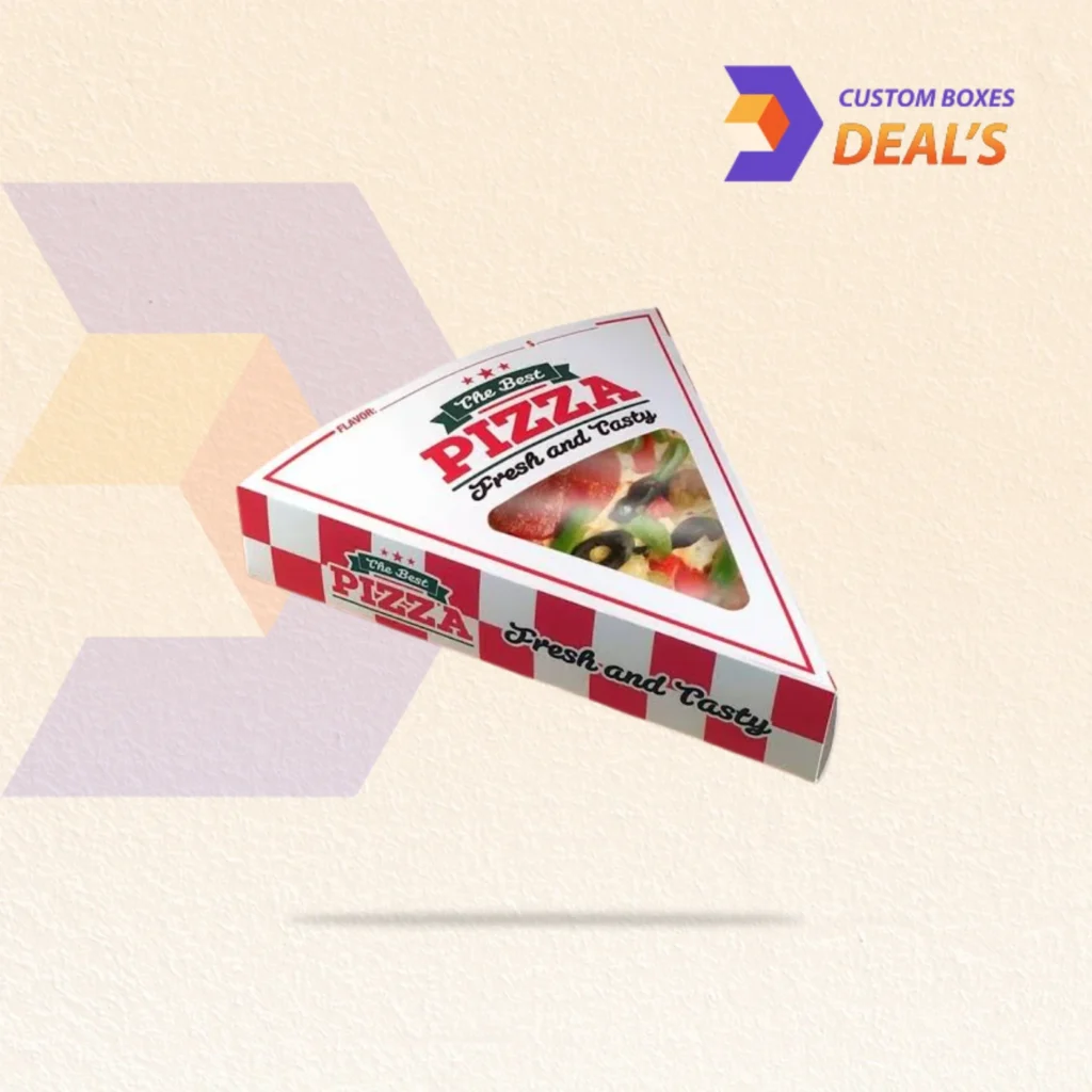 Single slice pizza box with window for restaurants and takeaway orders