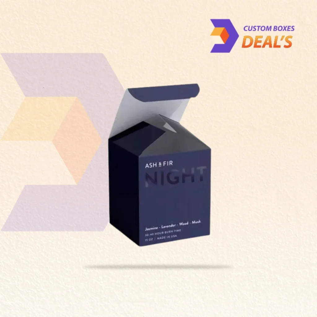 Branded candle boxes with selective gloss accents for an elegant shelf-ready finish