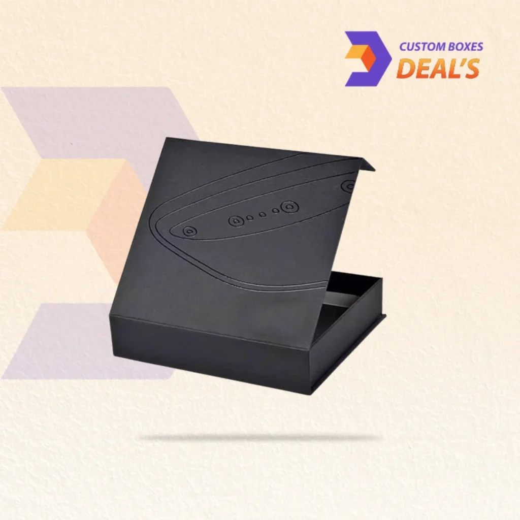 Spot UV gift box with glossy raised details for luxury packaging and premium product presentation.