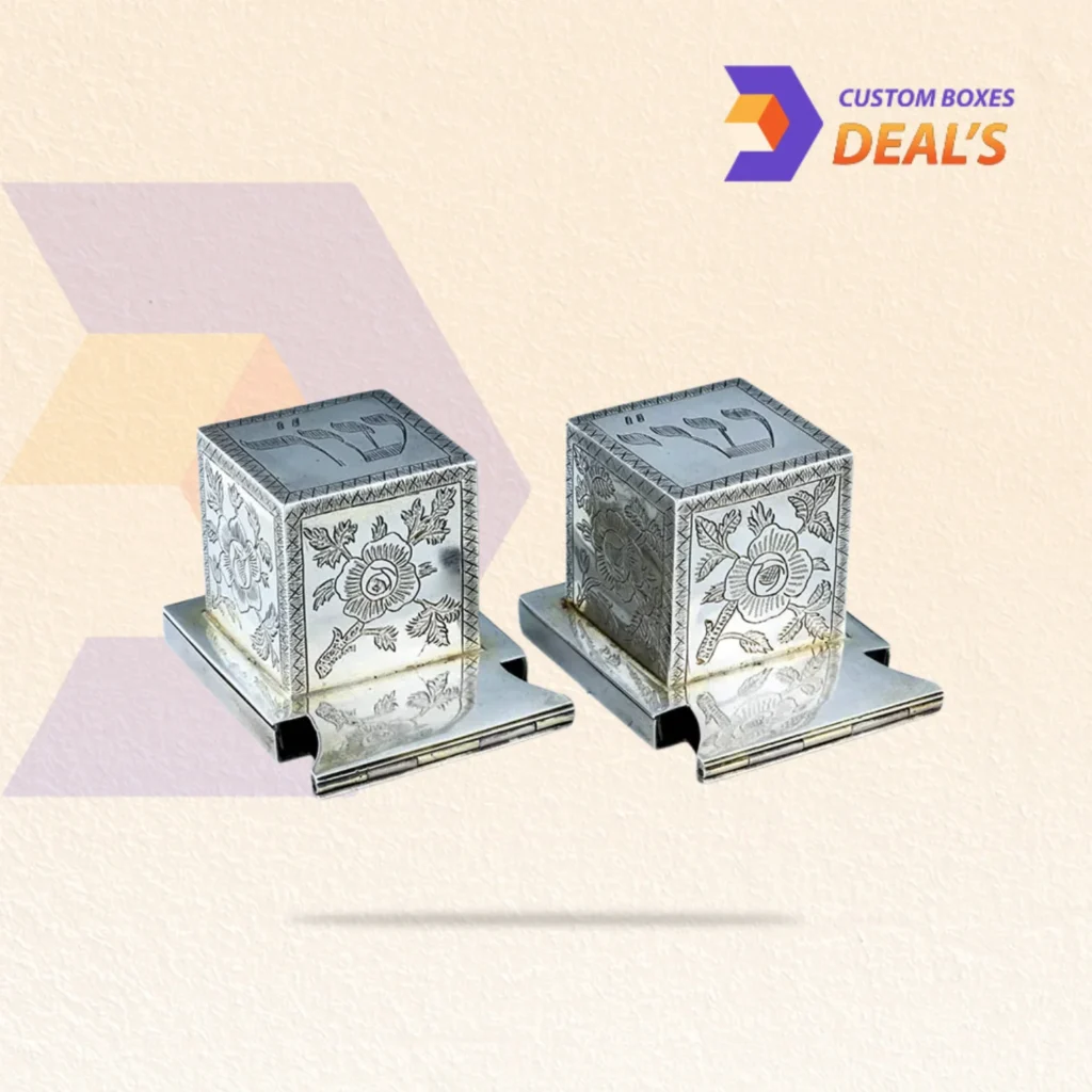 Personalized tefillin boxes featuring custom colors and detailing