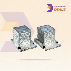 Personalized tefillin boxes featuring custom colors and detailing