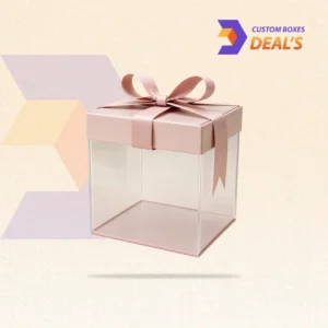 Transparent gift boxes with clear designs for elegant product display and premium gift presentation.