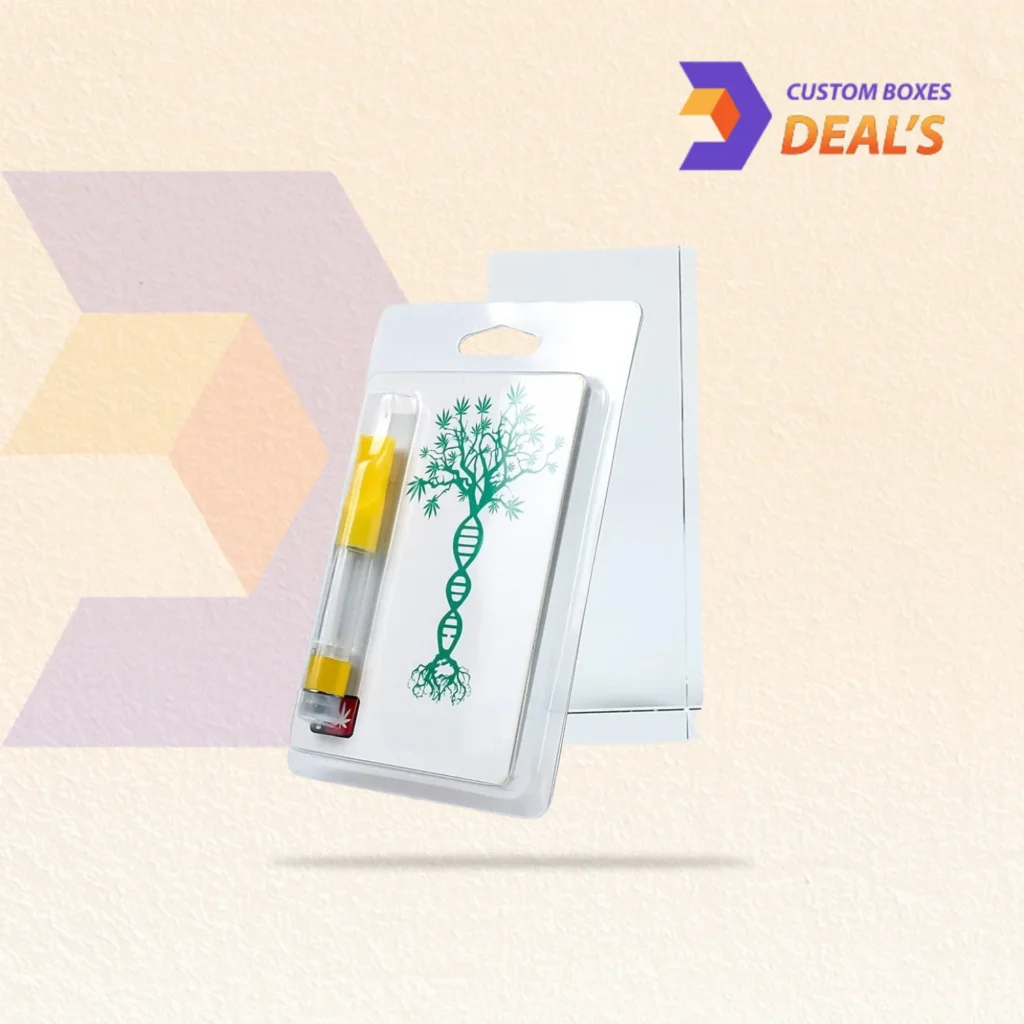 Wholesale vape blister cards customized with brand logos, product graphics and retail details