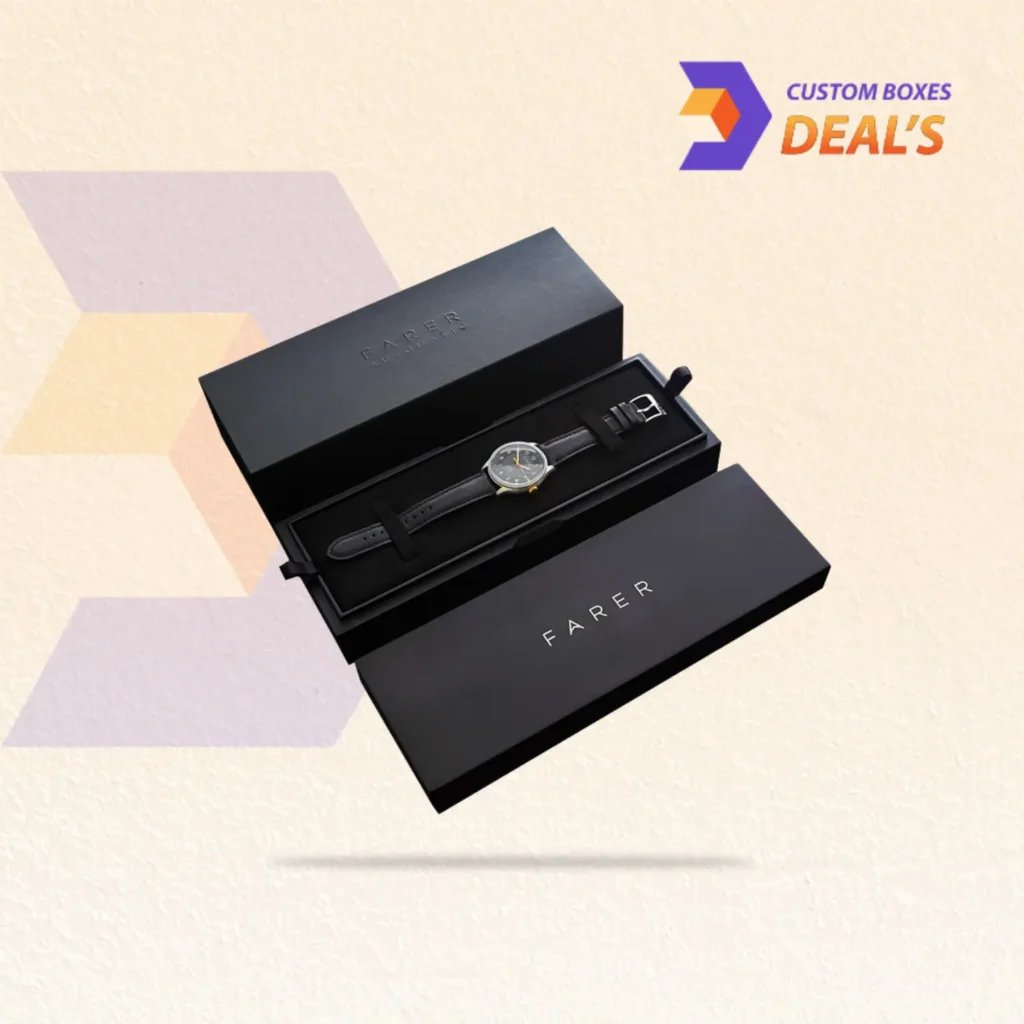 Branded watch packaging for secure storage and professional retail display