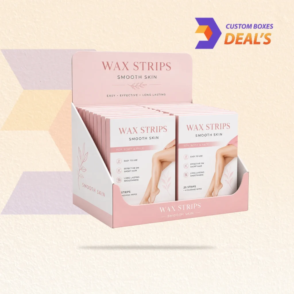 Durable wax strips display trays for professional beauty and skincare packaging