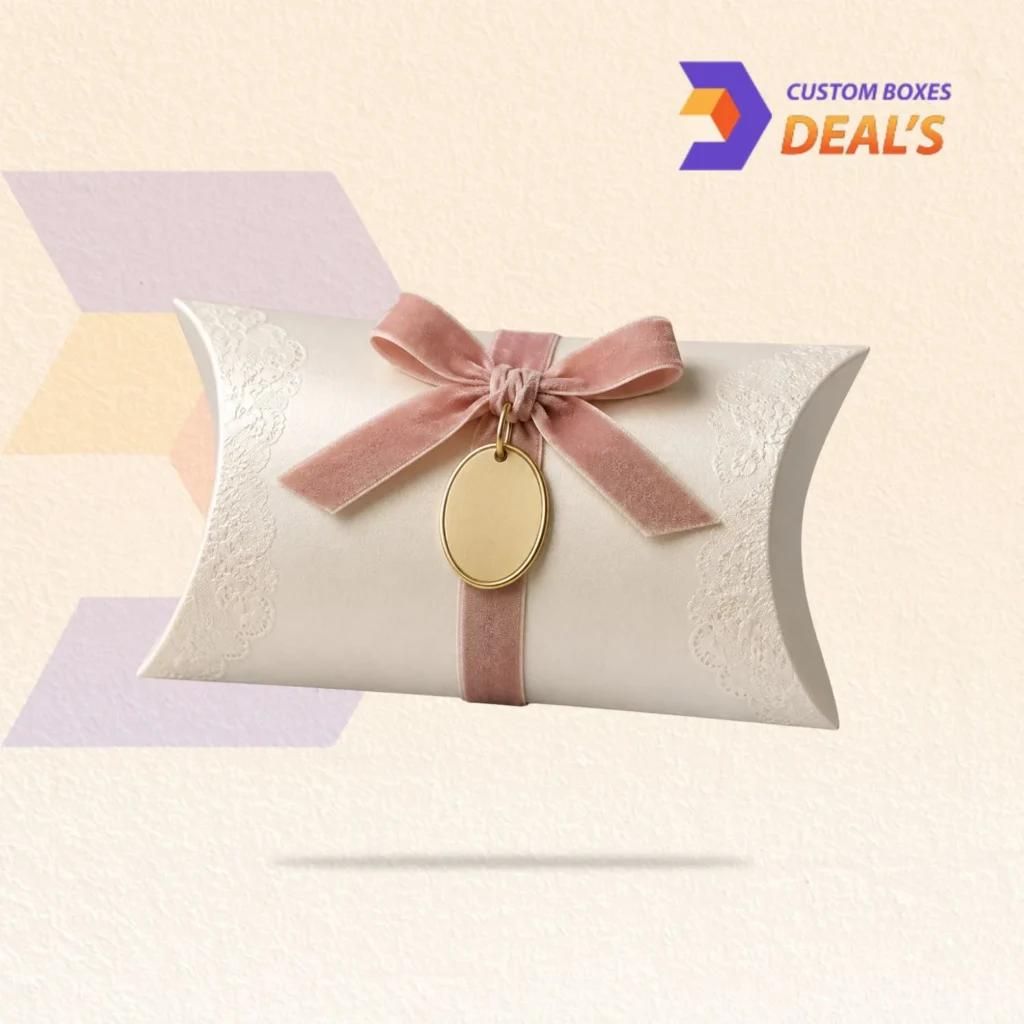 Branded pillow gift boxes for attractive packaging of small gifts and retail items