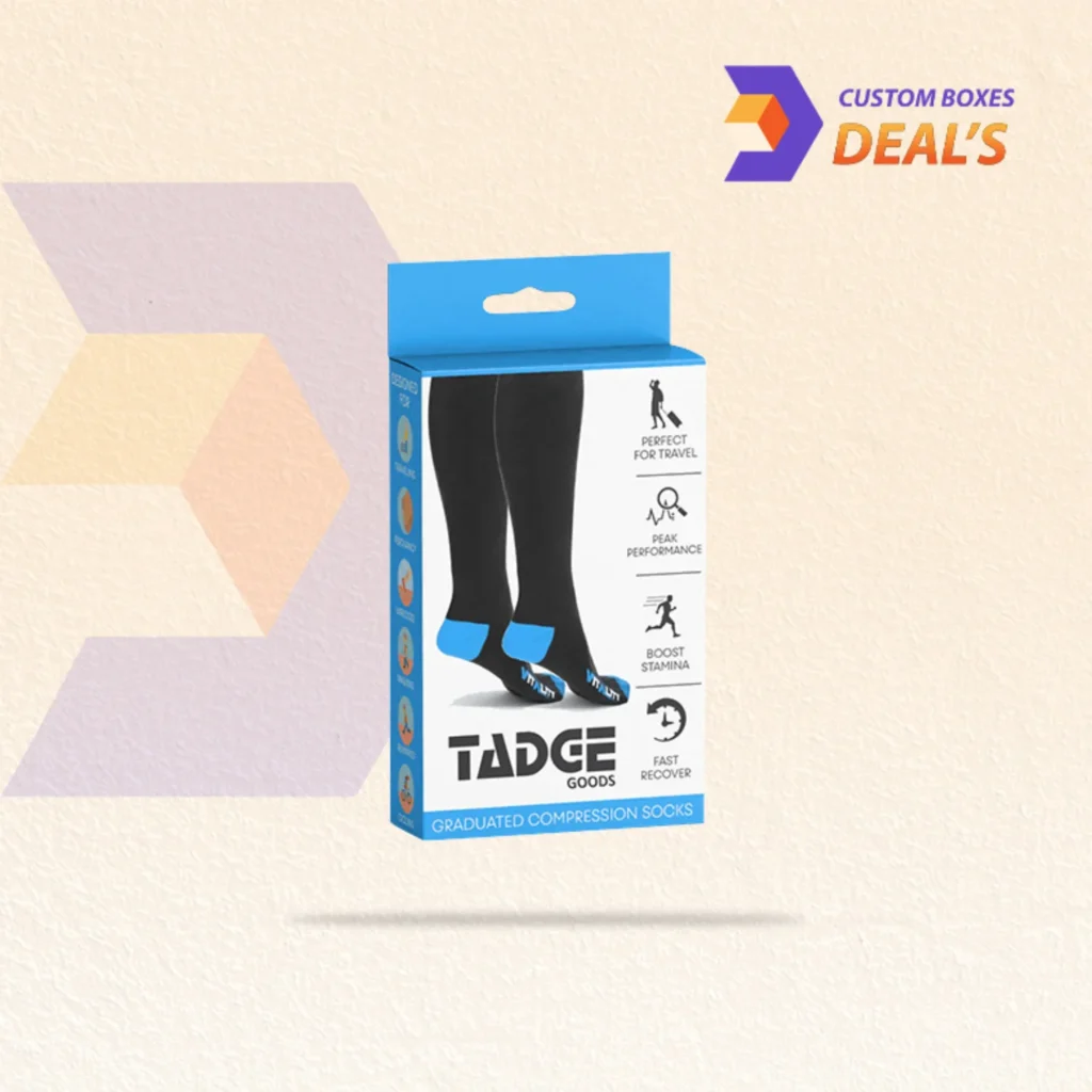 Personalized sock gift boxes with branded packaging for eCommerce orders and promotional sets.