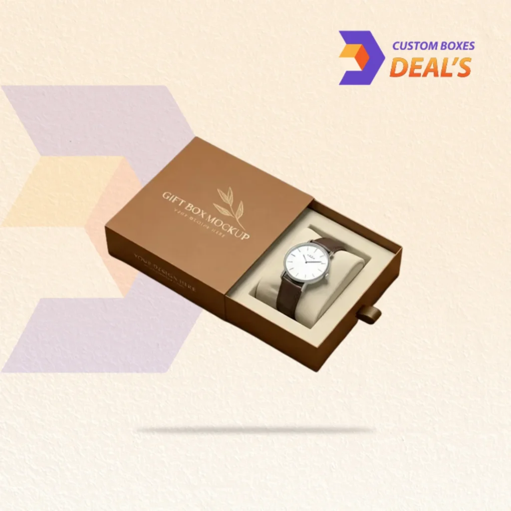 Custom printed cardboard boxes that protect watches during storage, display and delivery.