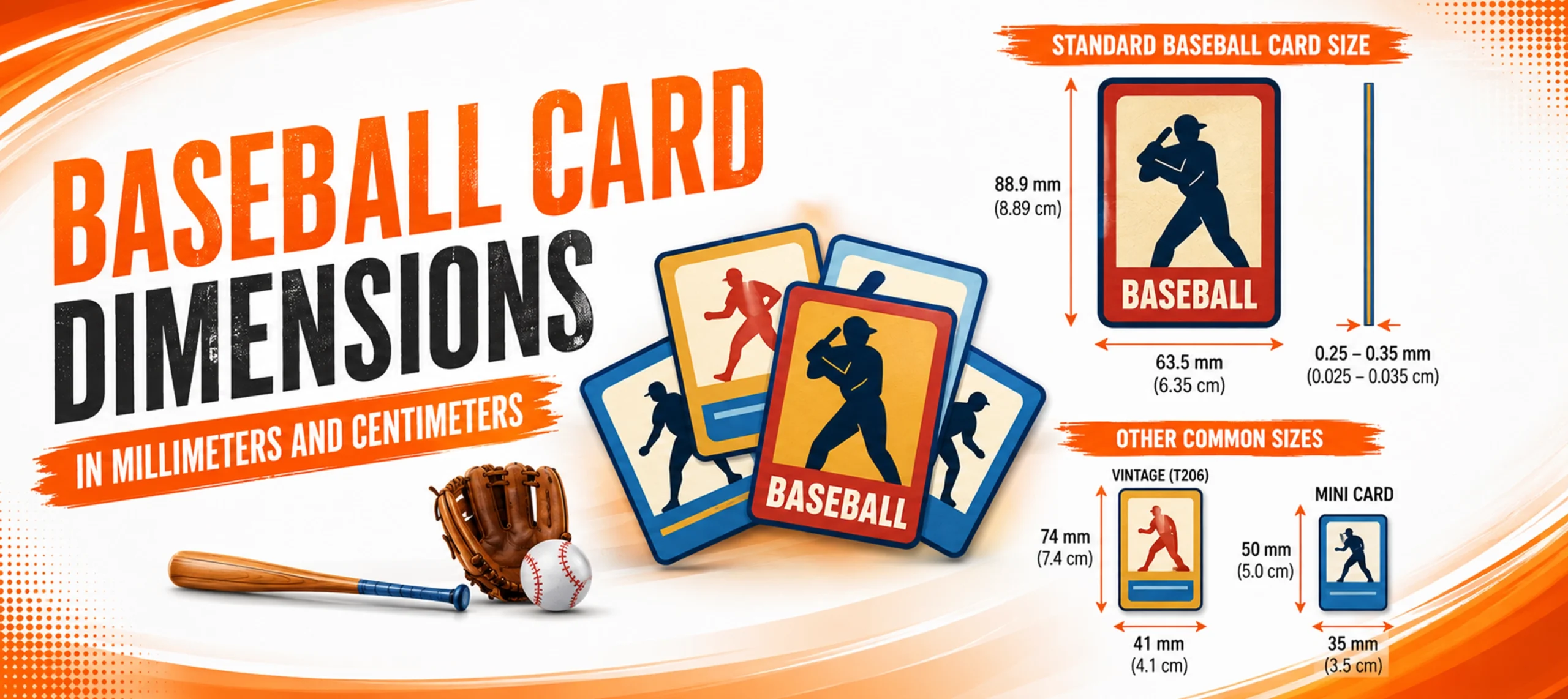Baseball Card Dimensions in Millimeters and Centimeters