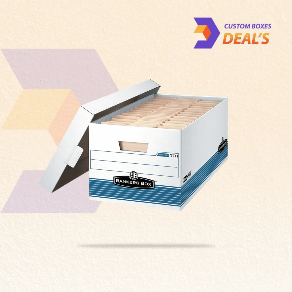 Sturdy banker file boxes made for secure storage, moving, and workplace organization