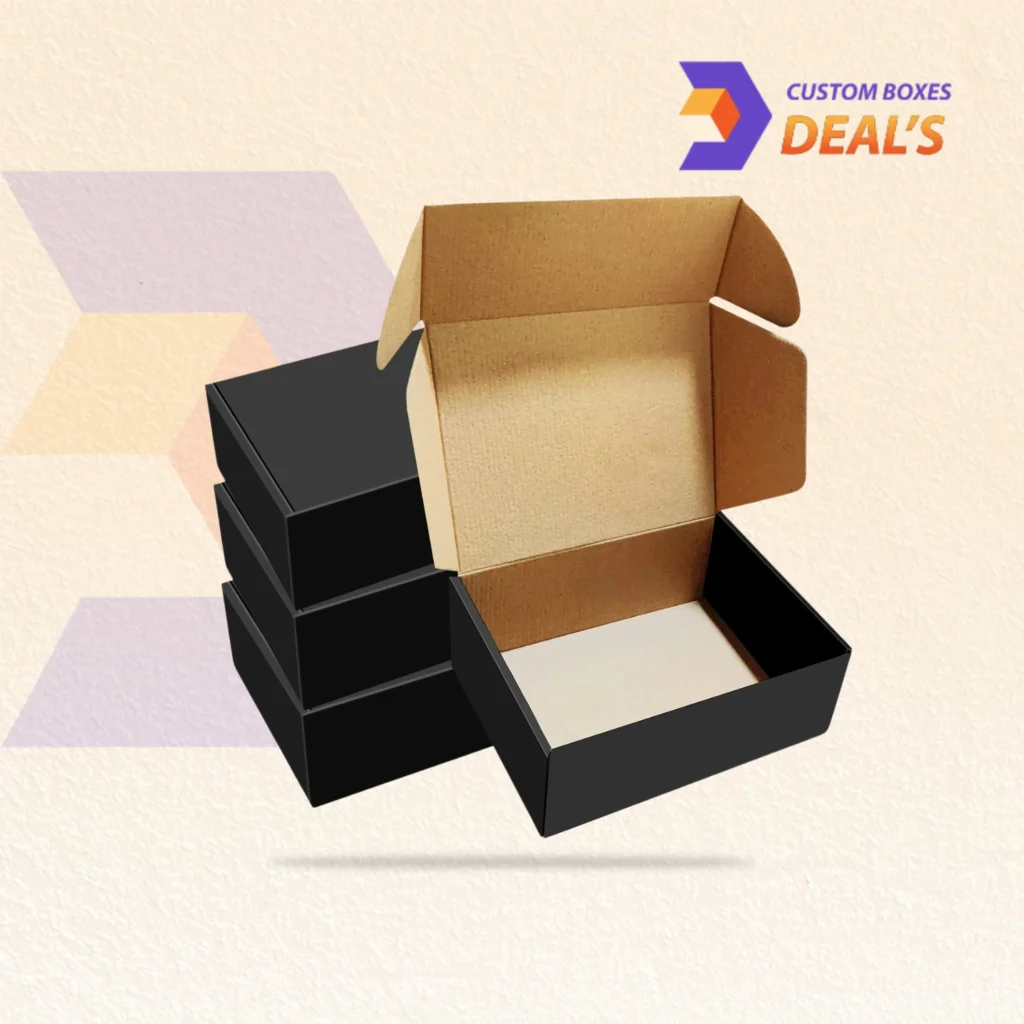 Black cardboard boxes designed for stylish, durable, and secure product packaging