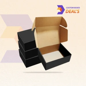 Black cardboard boxes designed for stylish, durable, and secure product packaging