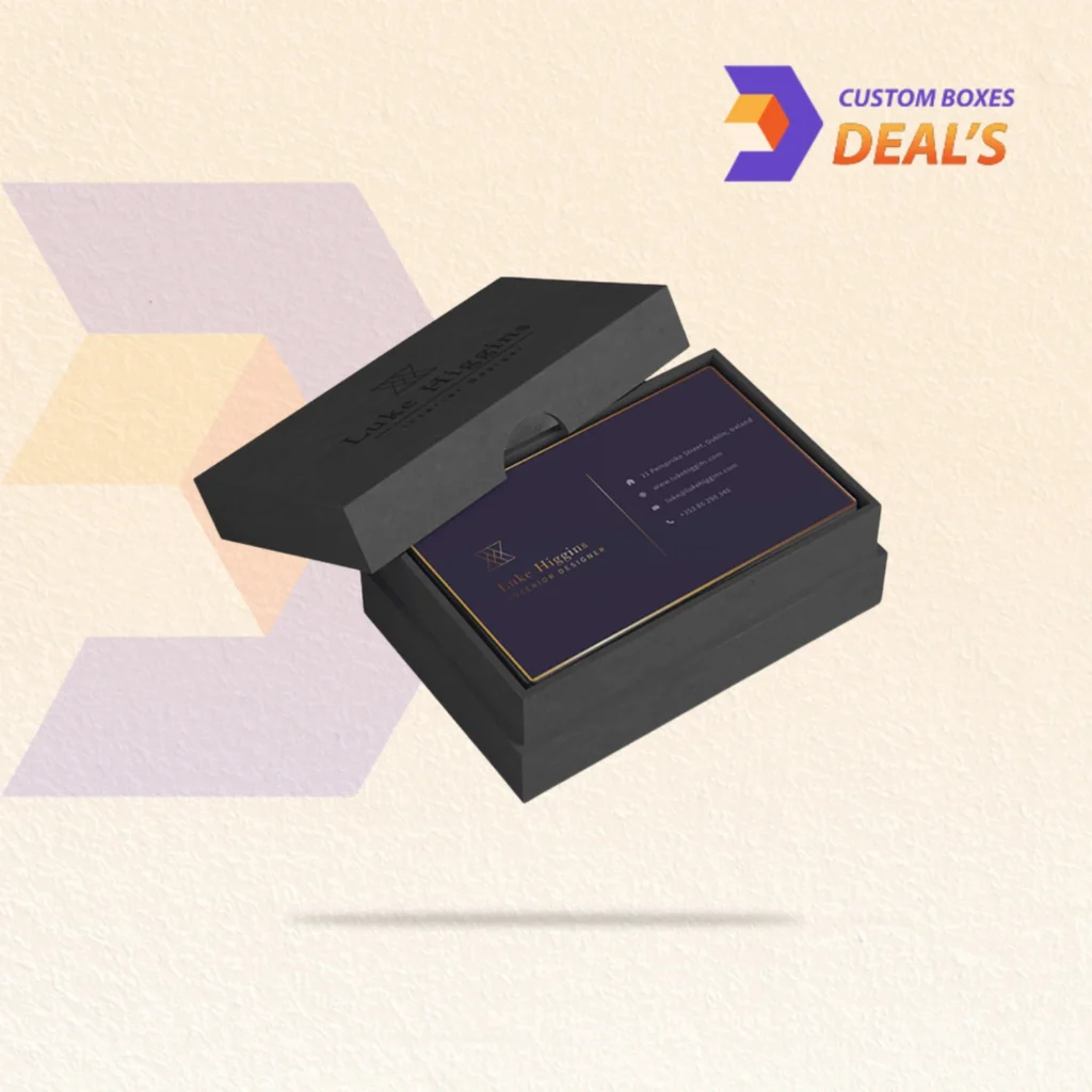 Custom business card boxes with professional printed branding