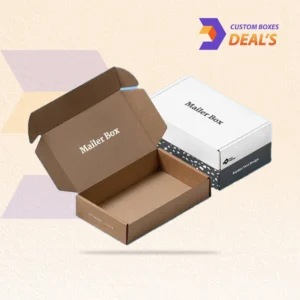Boxboard mailer boxes for lightweight product packaging and shipping.