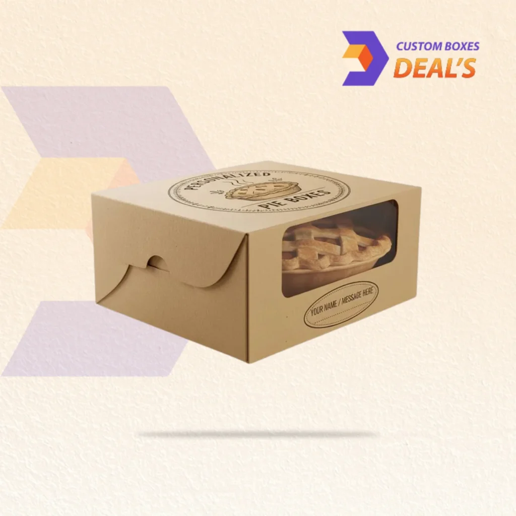 Cardboard bakery boxes for pie takeaway, gifting and retail display