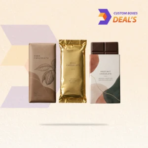 Custom chocolate wrapper packaging designed for branded chocolate products