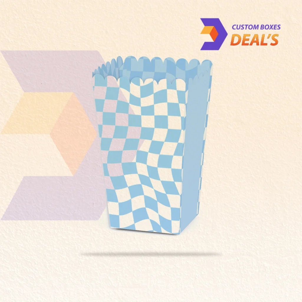 Custom blue boxes for popcorn packaging
