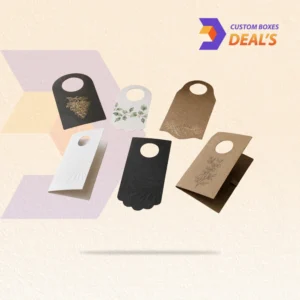 Custom hang tags for bottle neck packaging