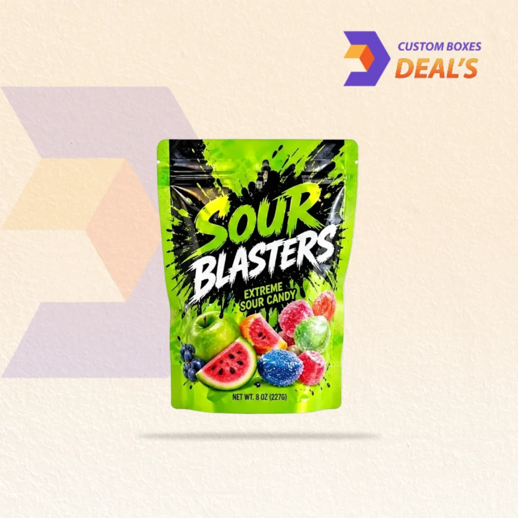 Custom candy Mylar bags with colorful packaging design for sweets