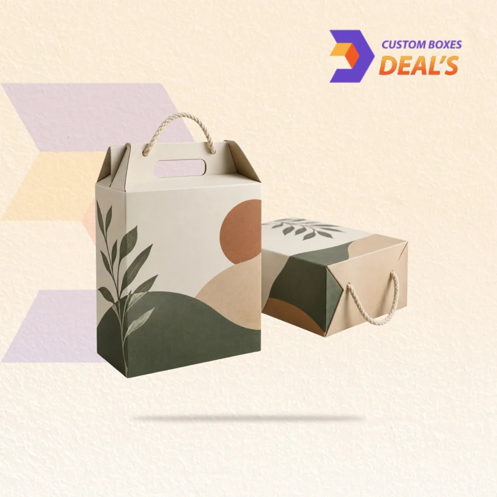 Durable custom handle boxes made for gifts, food items, and professional product presentation