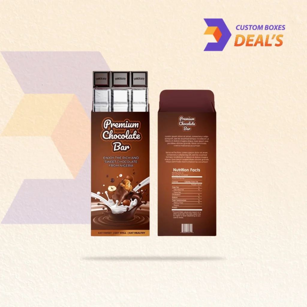 Luxury custom chocolate bar packaging for premium chocolate products and gift ranges