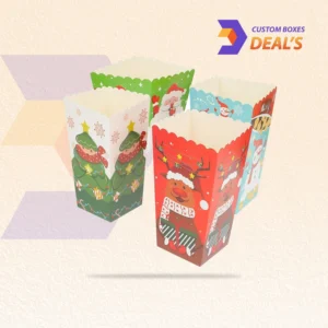Custom Christmas popcorn boxes with festive designs