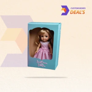 Custom doll boxes with personalized designs for toy packaging and presentation.