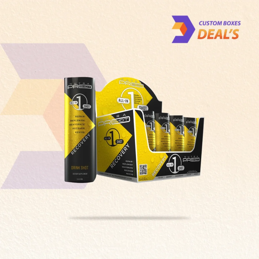 Custom energy drink packaging designed for secure storage, branding, and attractive retail presentation