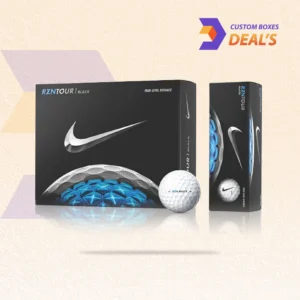 Custom golf ball boxes with printed branding and sports-inspired designs