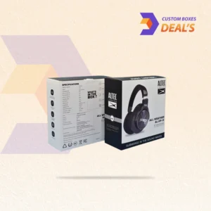 Personalized headphone boxes featuring stylish branding and protective product presentation