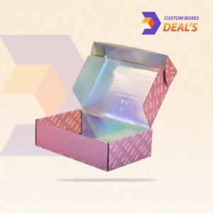 Holographic mailer boxes with eye-catching reflective finishes