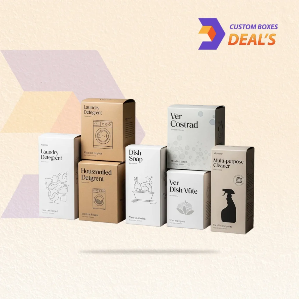 Durable custom boxes for household products made for storage, shipping, and retail packaging