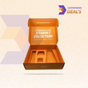 Custom mailer boxes with inserts for organized product packaging.
