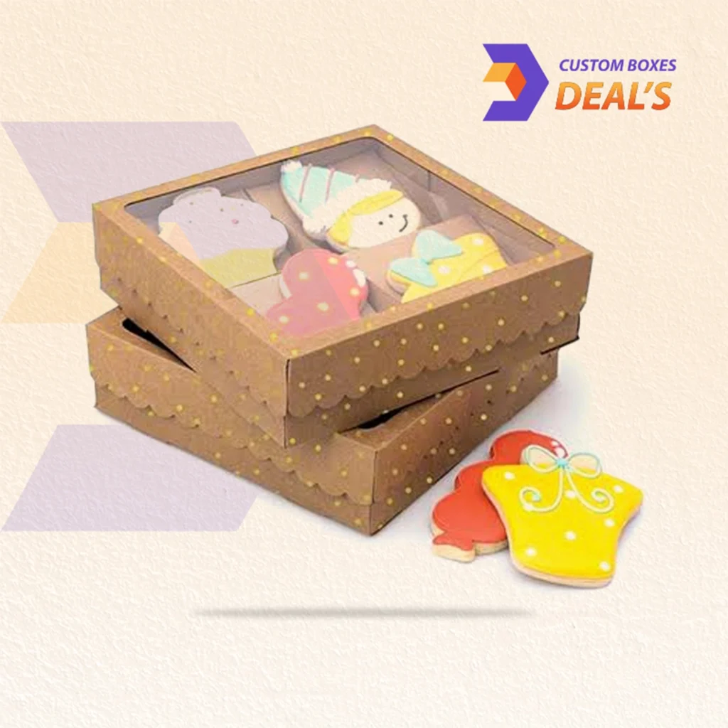 Kraft cookie boxes with natural paper finish for bakery packaging