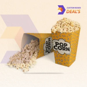 Kraft popcorn boxes with custom printed branding