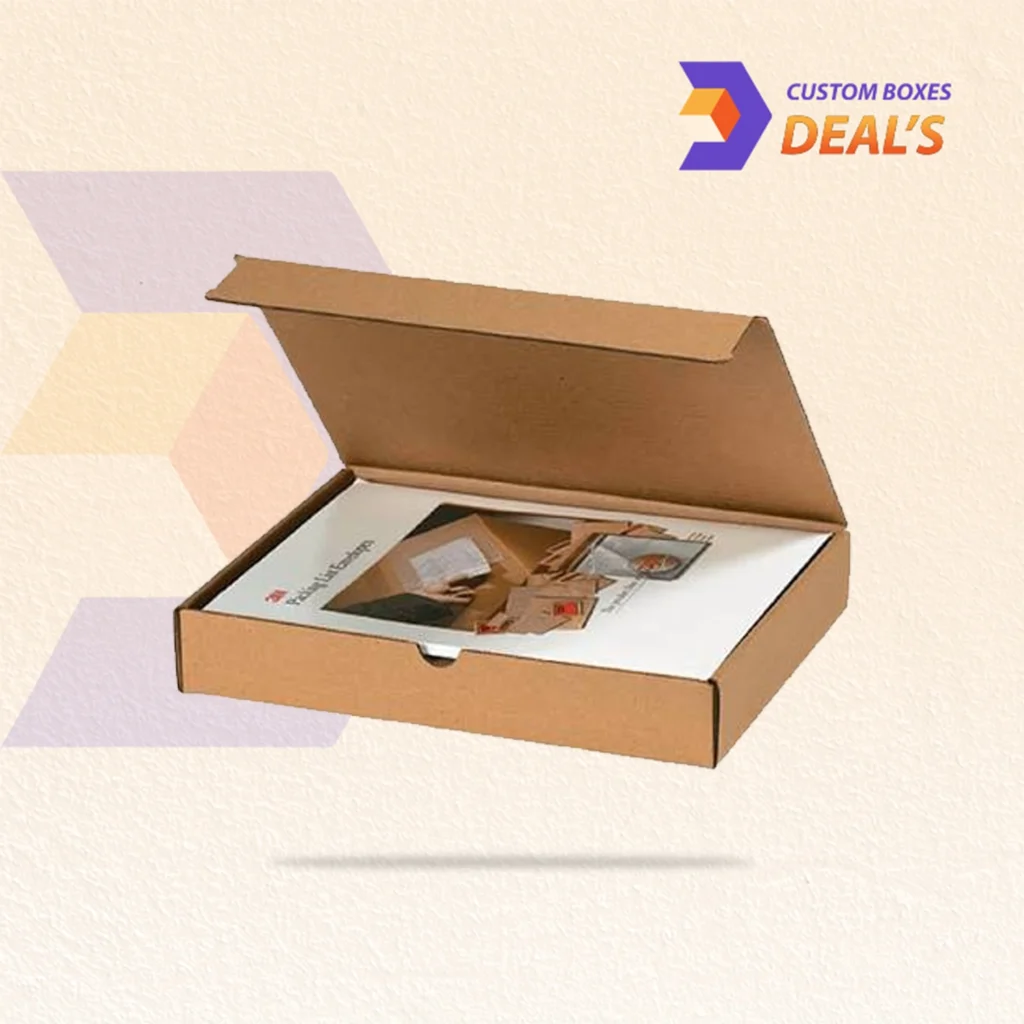 Literature mailer boxes designed for shipping books and printed materials.