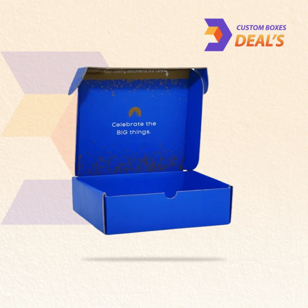 Custom made mailer boxes designed for personalized product packaging.
