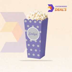 Pastel popcorn boxes with soft custom printed designs