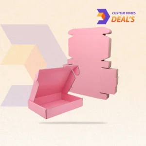 Pink mailer boxes for stylish product packaging and secure shipping.