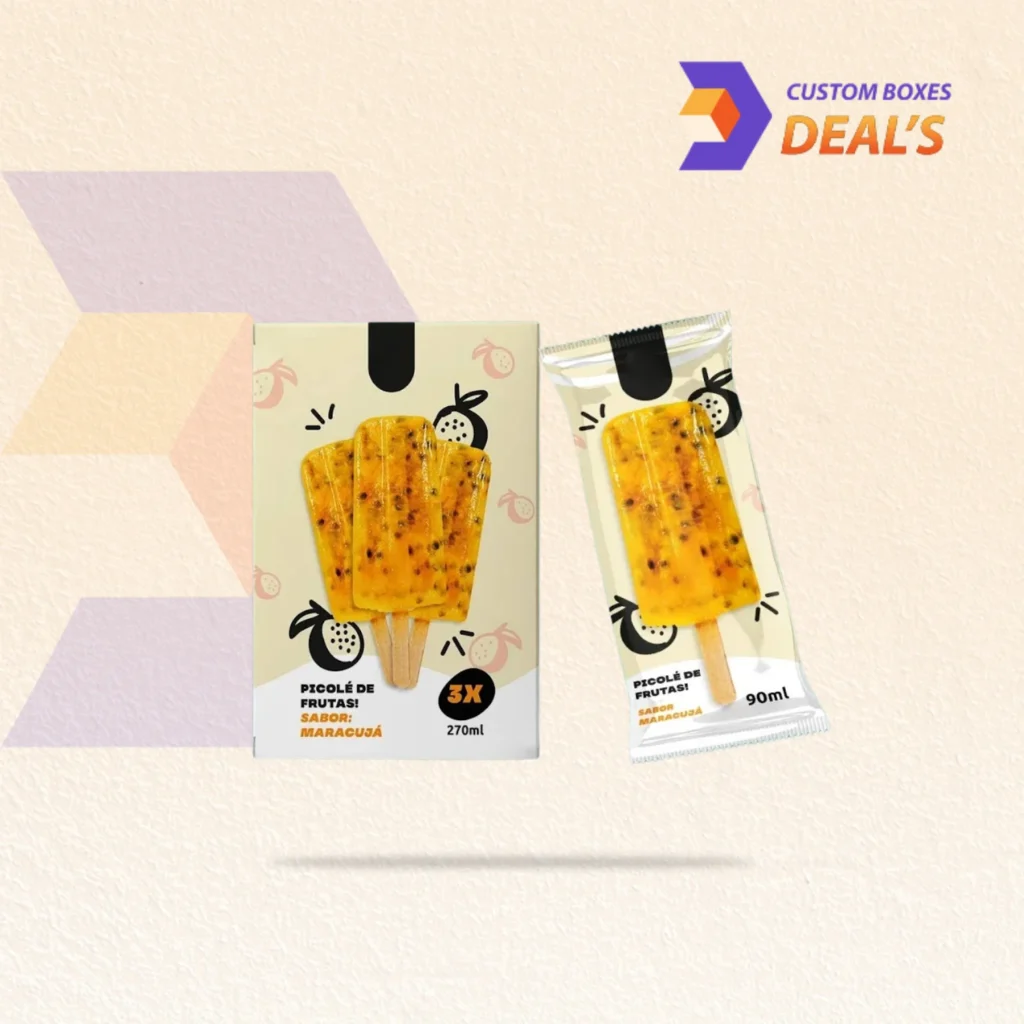 Custom popsicle bags with colorful packaging design for frozen treats