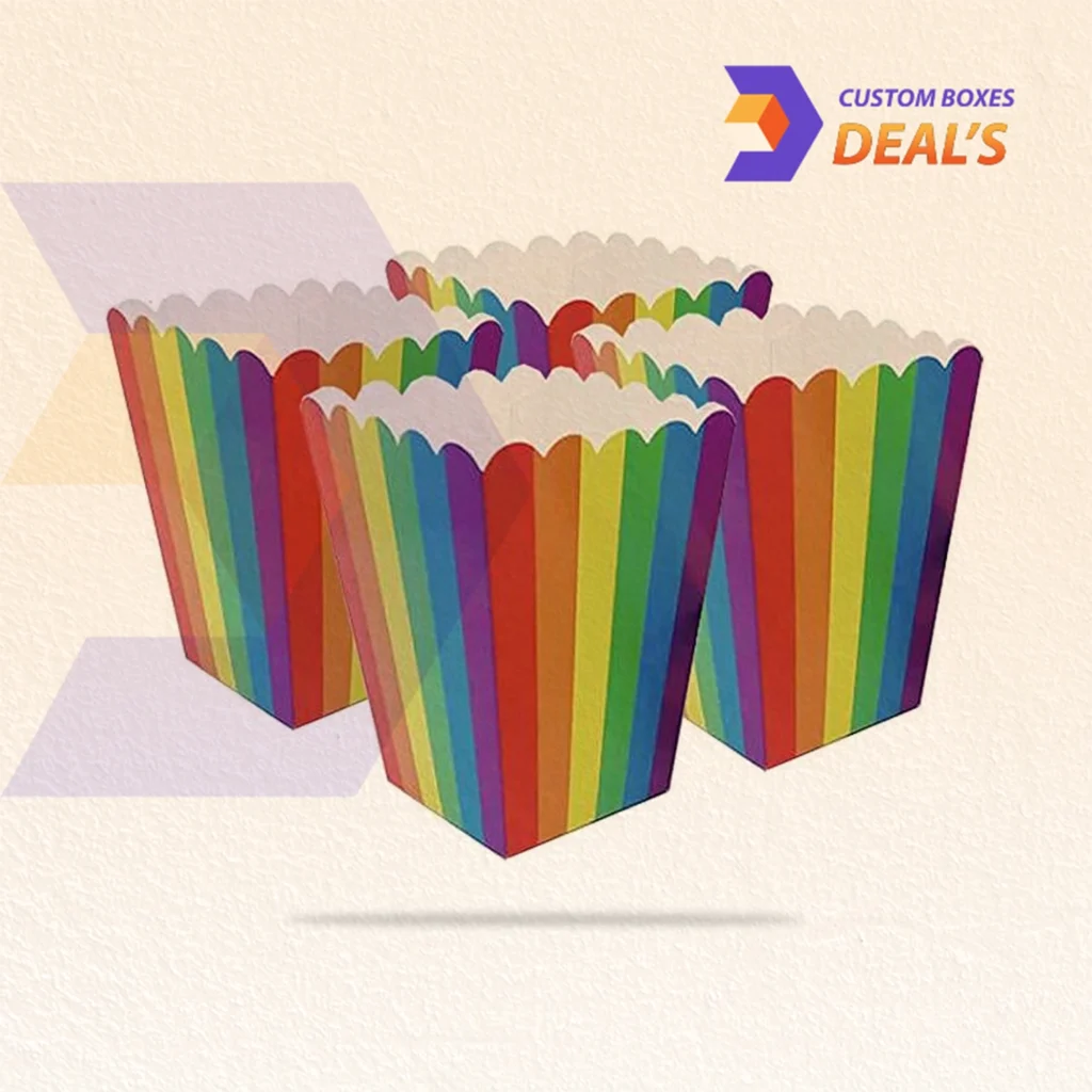 Colorful Rainbow Popcorn Packaging Boxes