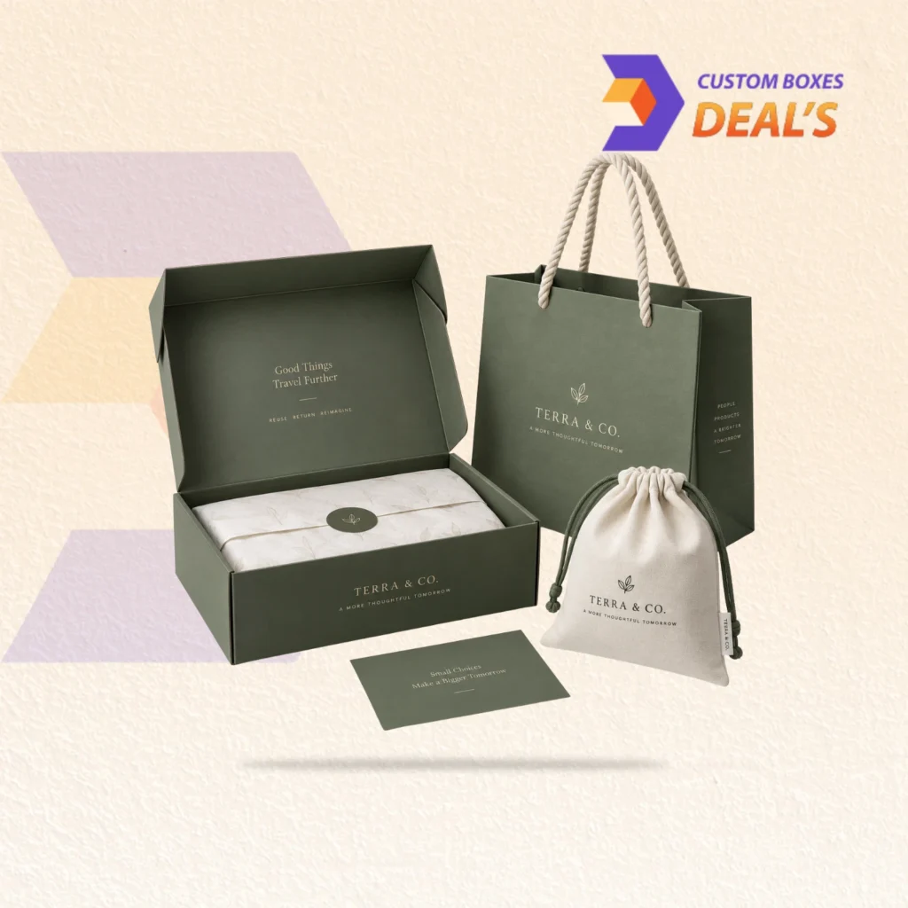 Personalized reusable packaging featuring branded designs for eco-conscious product presentation